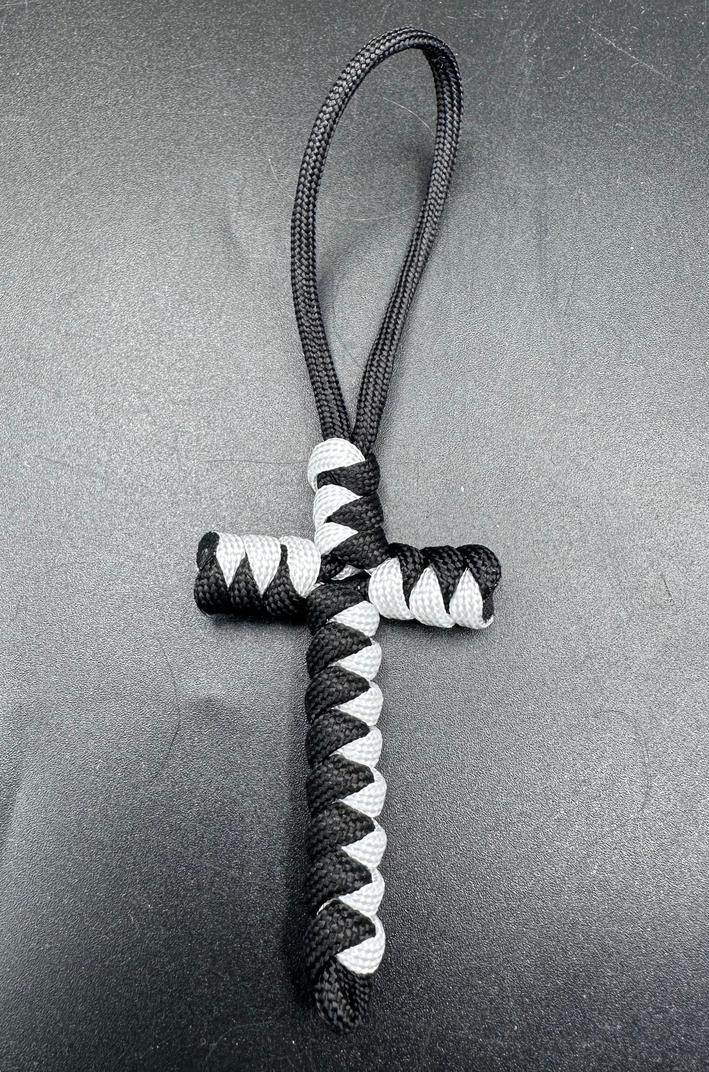 Paracord Cross Keyring, Bag Attachment, Handmade Crucifix, Hand Made lanyards (halloween editions)
