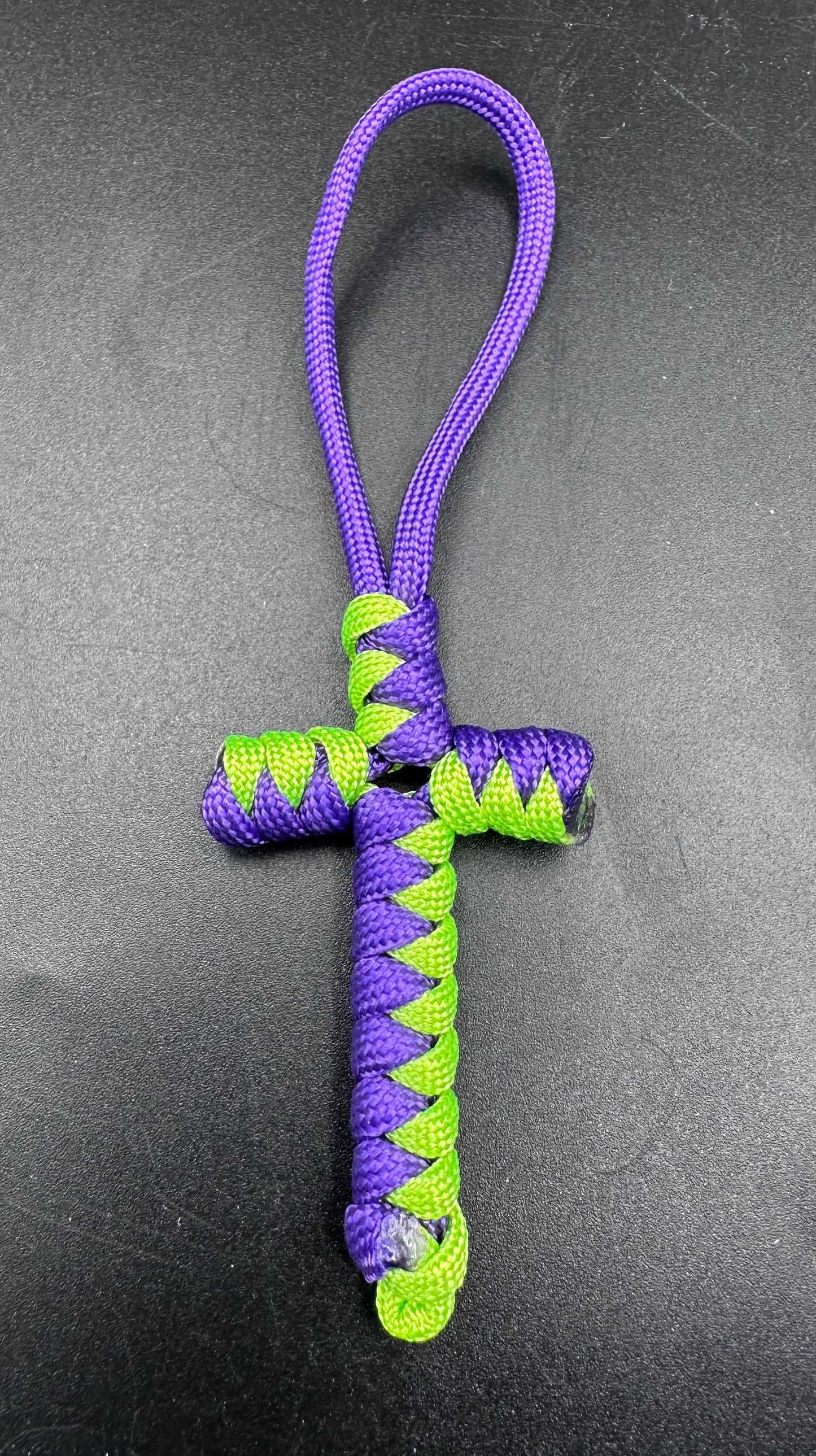 Paracord Cross Keyring, Bag Attachment, Handmade Crucifix, Hand Made lanyards (halloween editions)