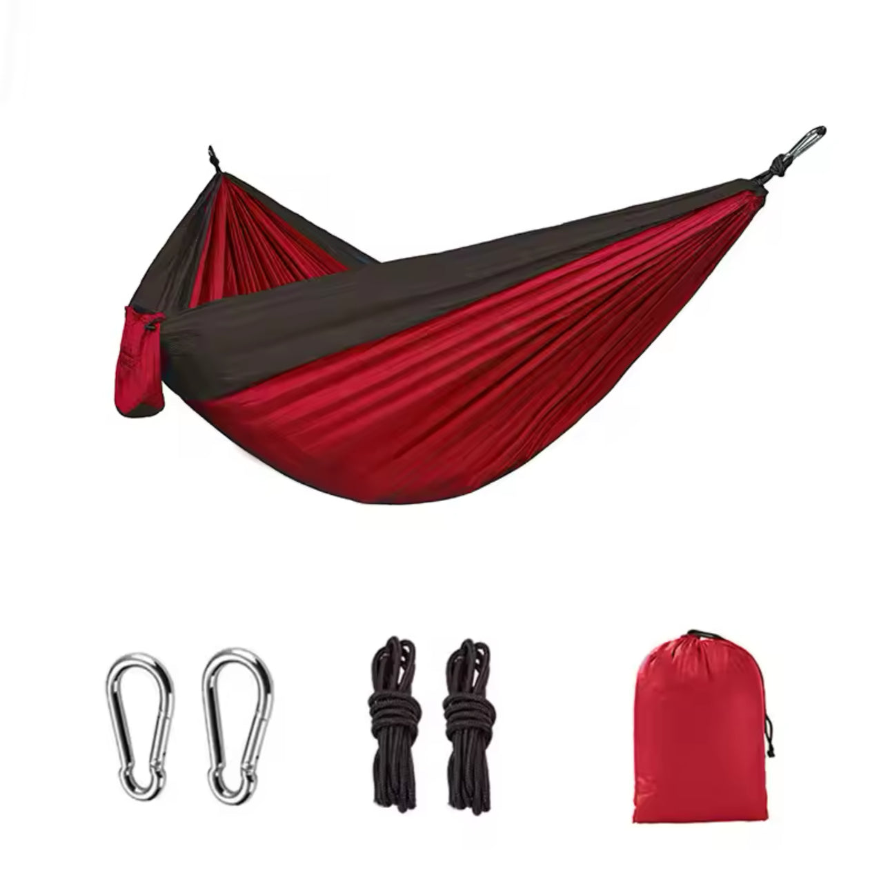 Lightweight camping hammock high strength parachute nylon hanging bed in red