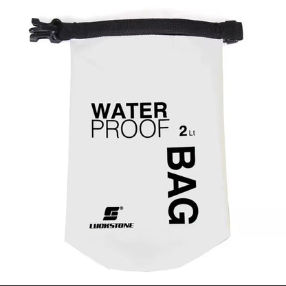 2L waterproof dry bag perfect for swimming hiking and outdoor adventures in White