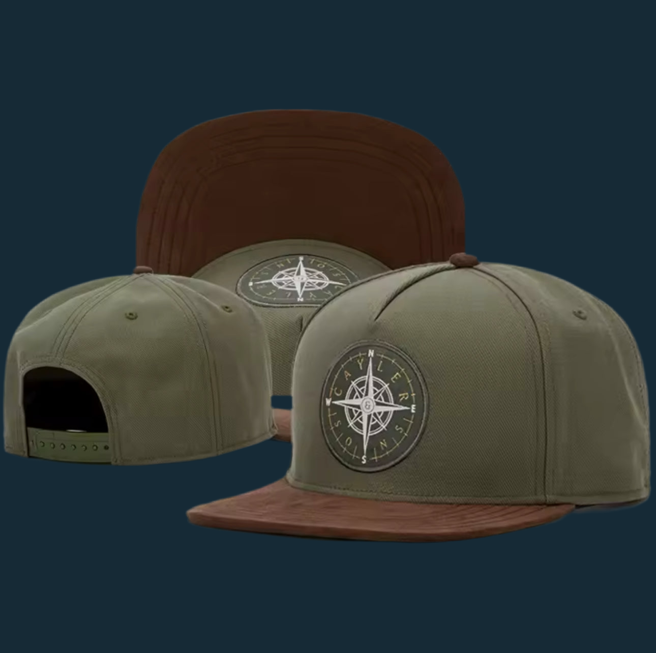 Snap-back Compass Button Duck Tongue Hat