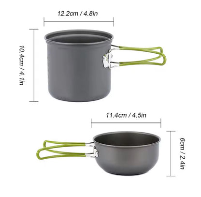 Camping cooking pot set with lid outdoor hiking cookware
Cooking gear