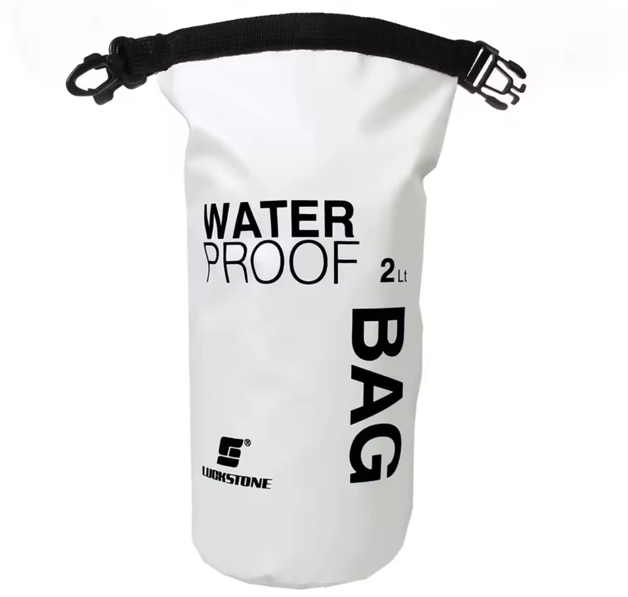 2 litre waterproof dry bag compact swimming hiking equipment in white