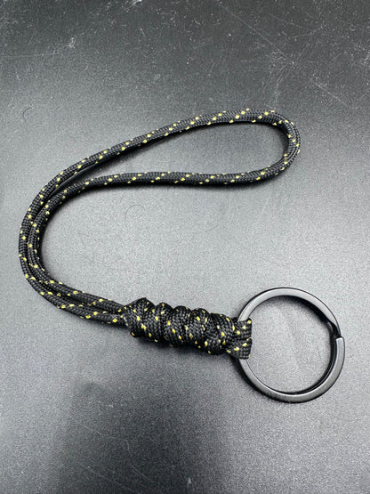 Paracord snake Knott lanyard with black split Ring