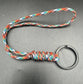 Paracord snake Knott lanyard with black split Ring