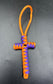Paracord Cross Keyring, Bag Attachment, Handmade Crucifix, Hand Made lanyards (halloween editions)