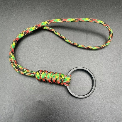 Paracord snake Knott lanyard with black split Ring