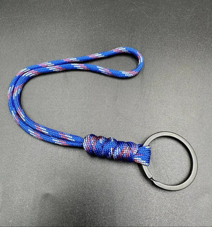 Paracord snake Knott lanyard with black split Ring