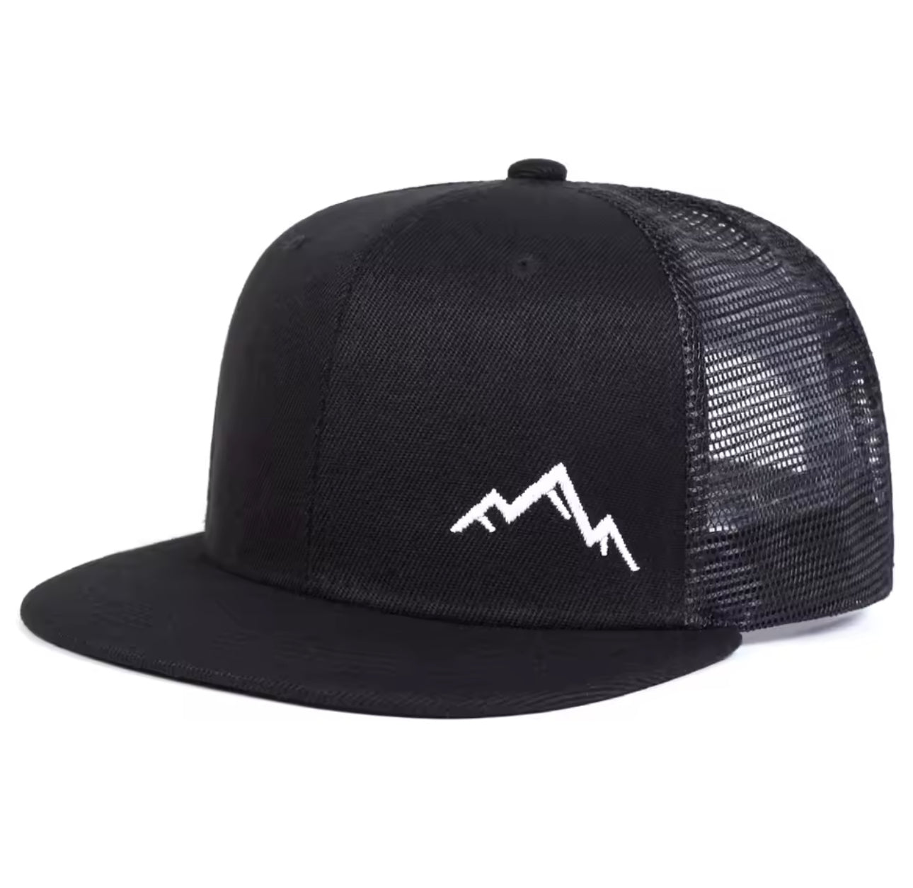 Snap- back Mountain Embroidered Net Hats for Spring Summer Outdoors Adjustable Baseball Caps