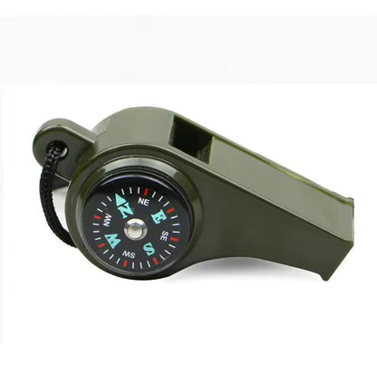 3-in-1 Emergency Survival Whistle Compass Thermometer Multi-tool for Camping Hiking Outdoor Sports
