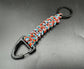 Tactical EDC Paracord keyring with triangle clip and key ring in Urban graffiti camouflage coloured shark jaw weave 