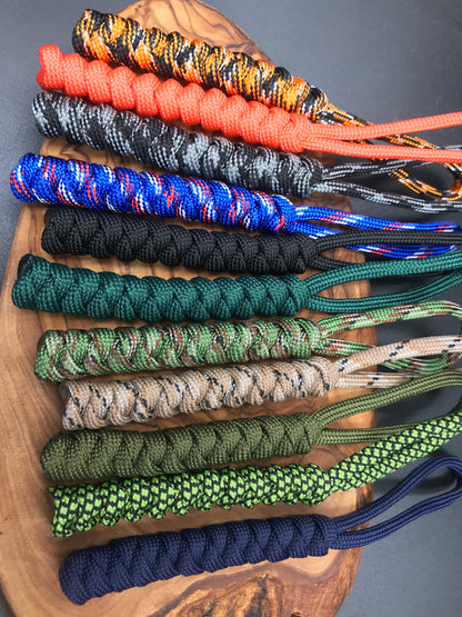 Part of our selection of hand made Paracord lanyards designed for your edc tools, torches , keys and survival items