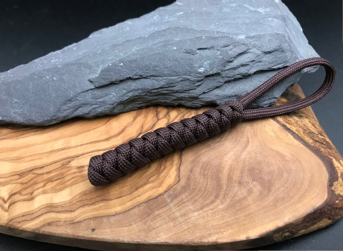 Hand made Paracord lanyard in Chocolate brown colour snake knot design