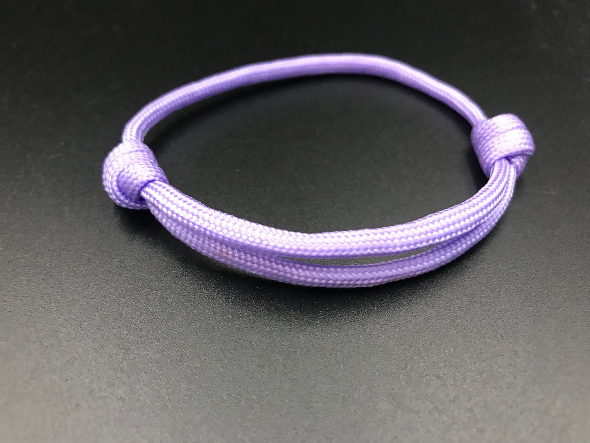 Paracord friendship bracelet in Lilac lightweight and fully adjustable 