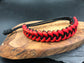 Paracord survival bracelet hand made lightweight and in black and pheonix Red ( red with yellow) coloured Paracord U.K. 