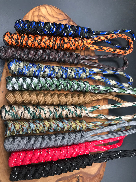 A variety of our selection of our hand made Paracord lanyards