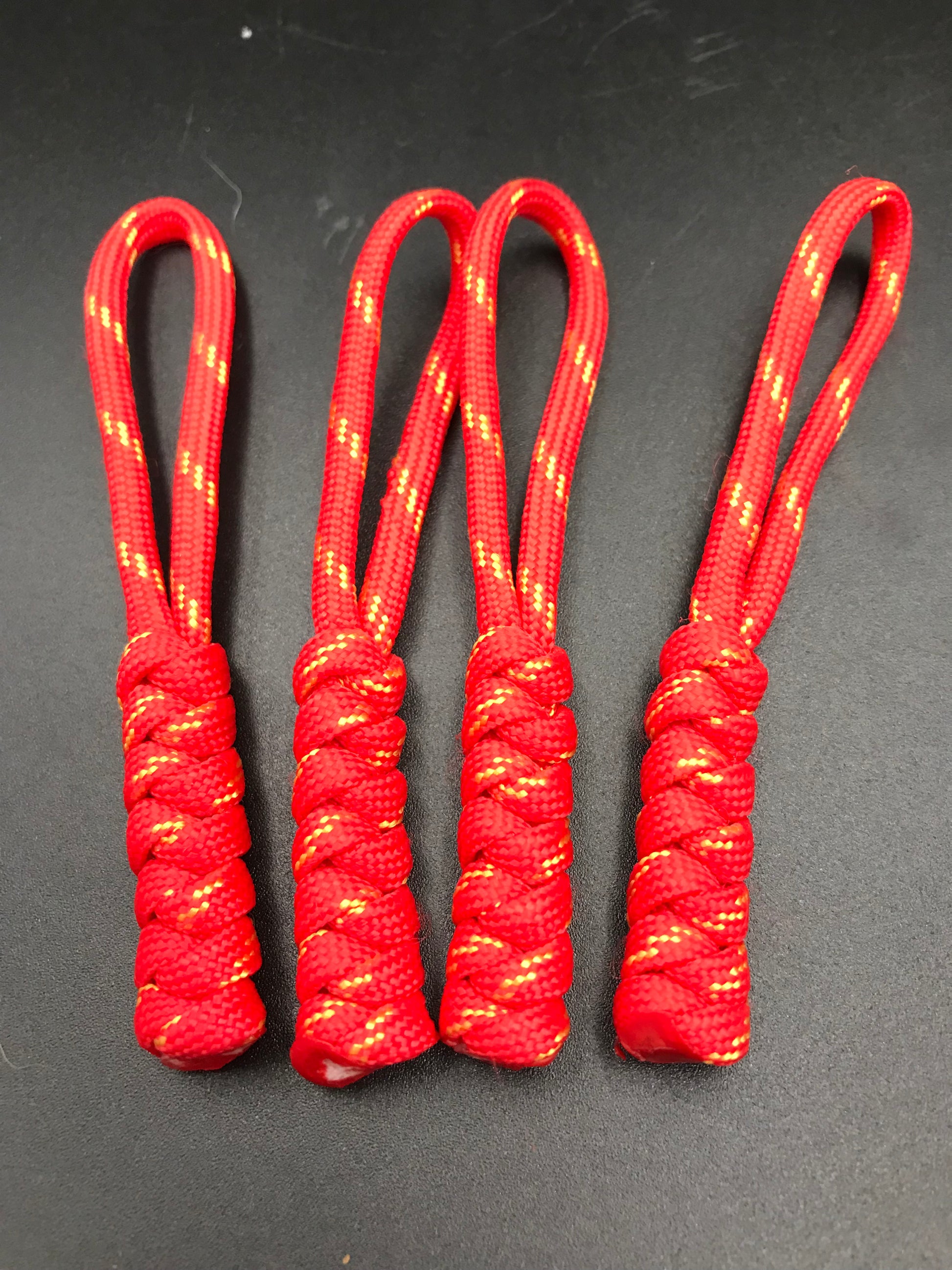 Pack of Three 3 1/2 Paracord Zipper Pull (Thin Red Line) [Combined  Shipping]