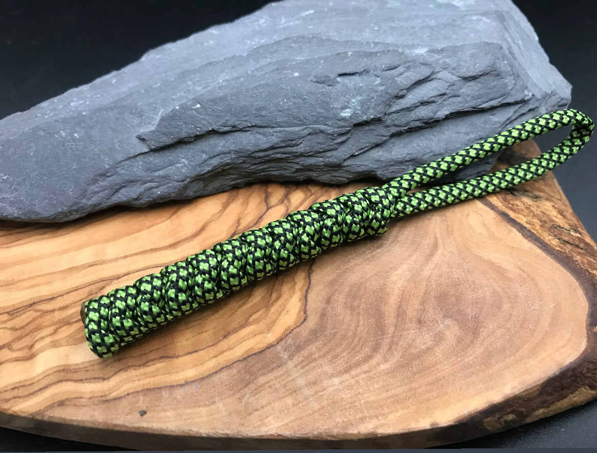 Hand made Paracord lanyard in Green diamond colour snake knot design