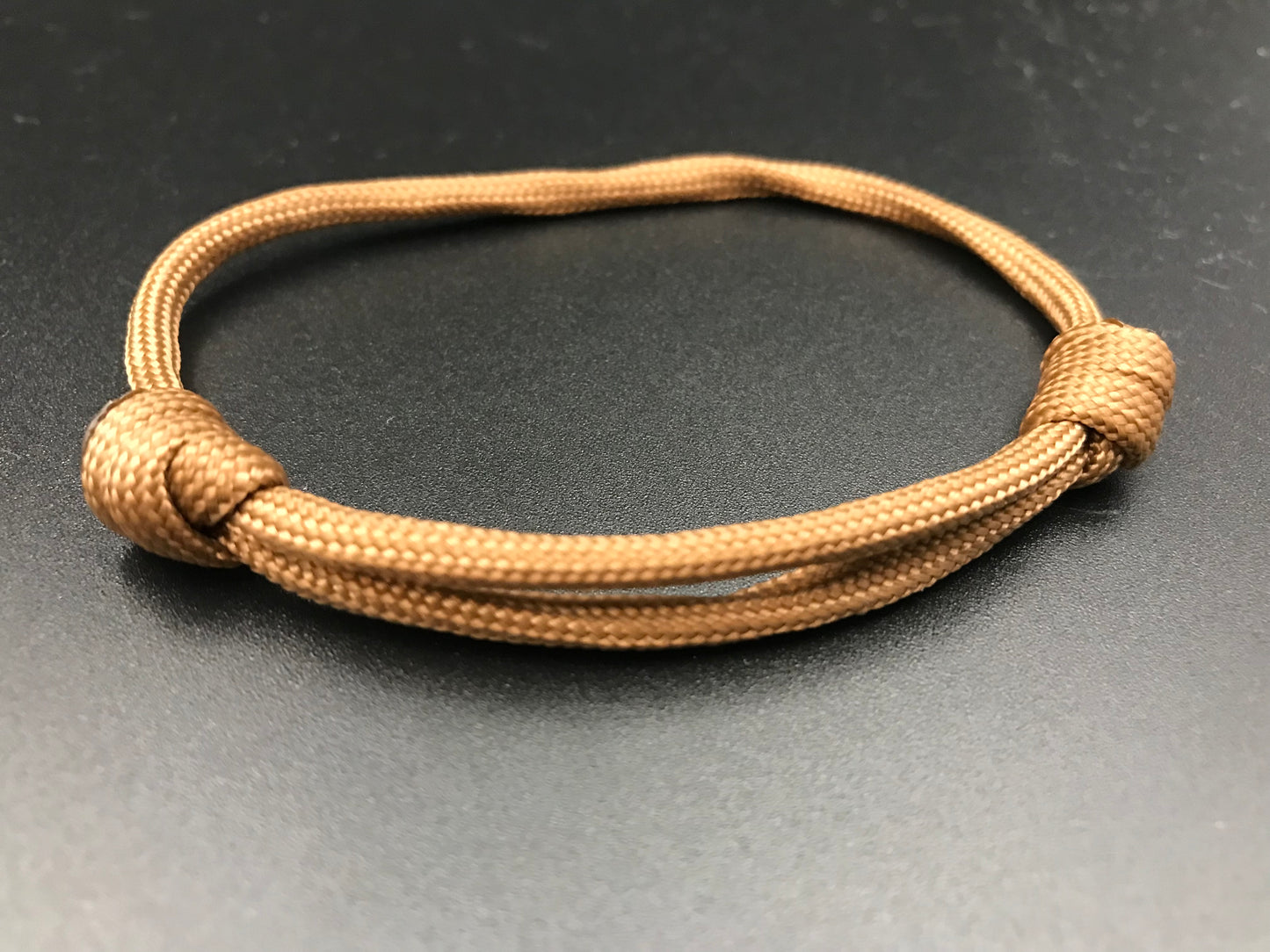 Paracord friendship bracelet In kaki brown light weight and adjustable