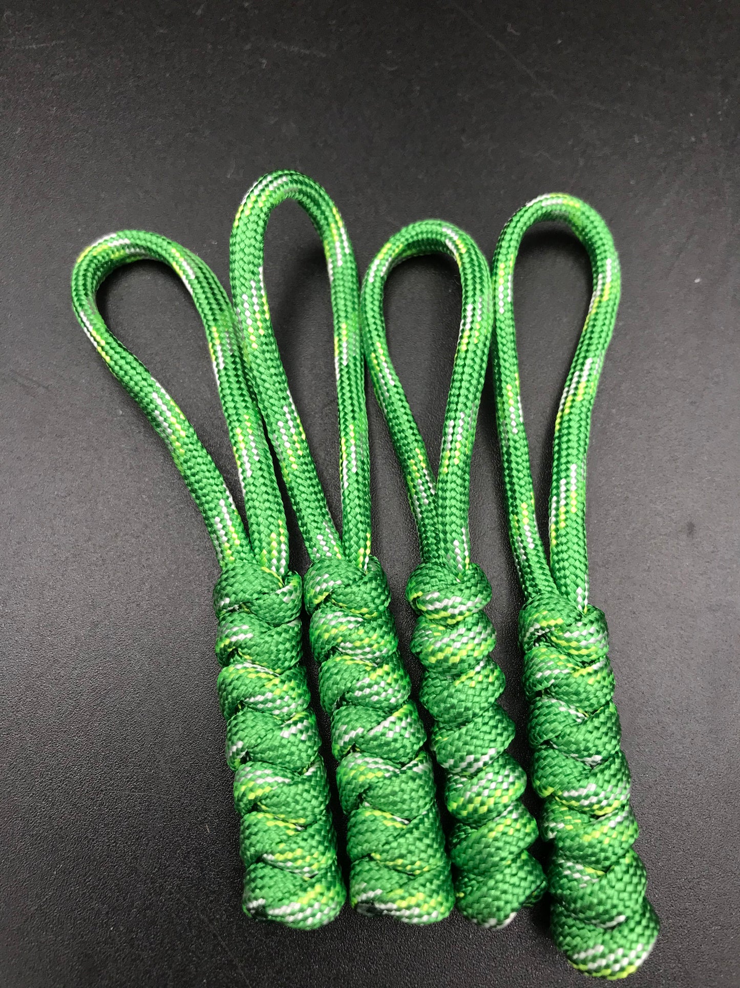 Paracord zip pulls in cactus green (4 pack) light weight strong and hand crafted in U.K