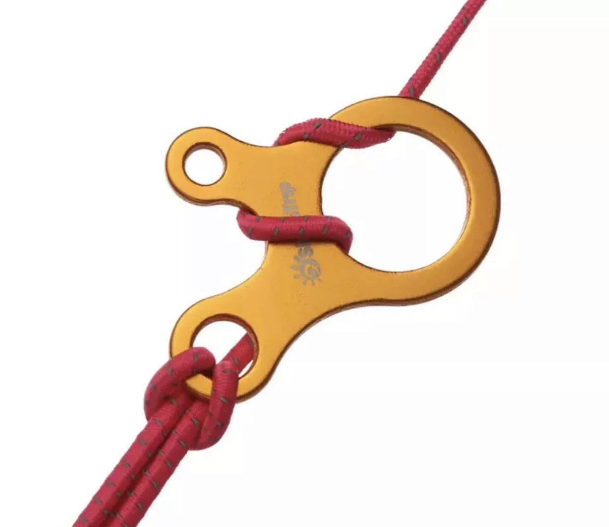 Camping round Guyline tensioner for tents in Gold colour