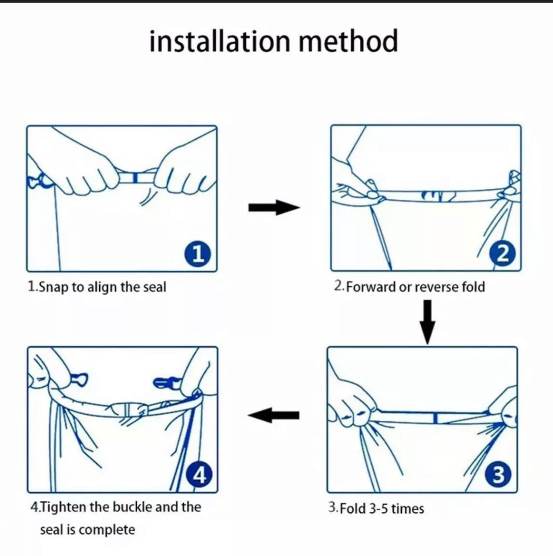 Instructions of how to seal the 30Litre camouflage dry bags  