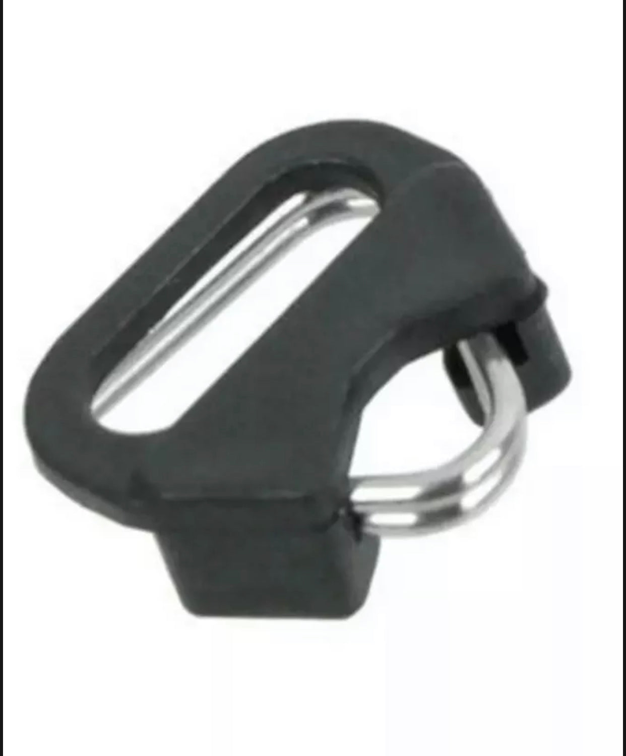 Triangulal shaped metal and plastic camera strap adaptor