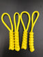 Paracord zip pulls in bright yellow (4 pack) light weight and strong, handmade in U.K