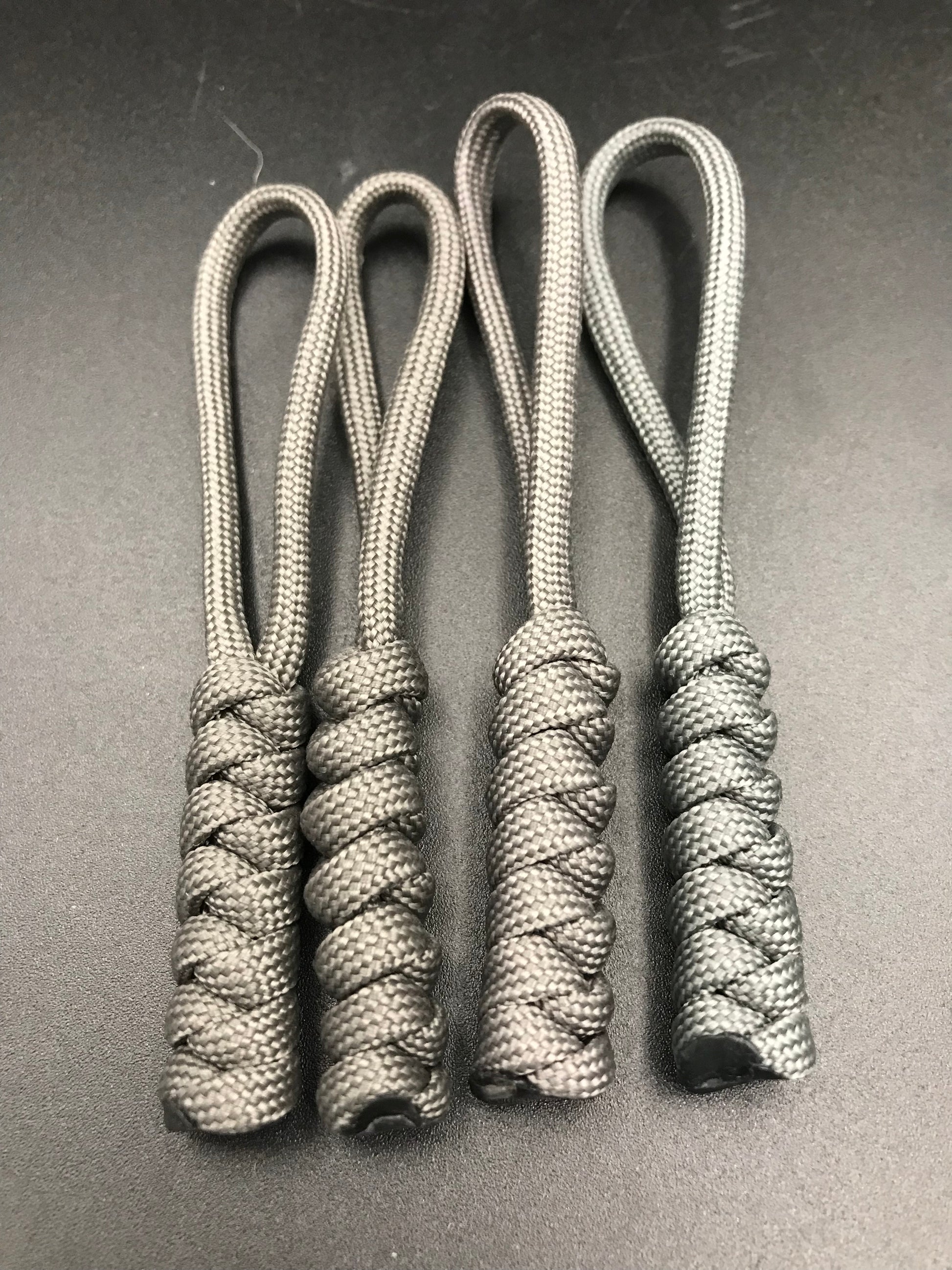 Paracord zip pulls in Grey (4 pack) light weight, strong and had crafted in U.K