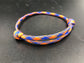 Paracord friendship bracelet In orange and blue light weight and adjustable
