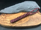 Hand made Paracord lanyard in Blood red camo ( red black grey) coloured snake knot design