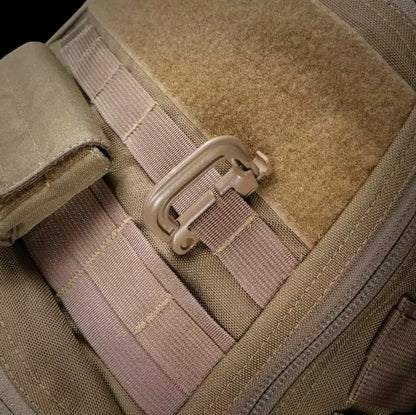 Tactical bag molle D ring attachment