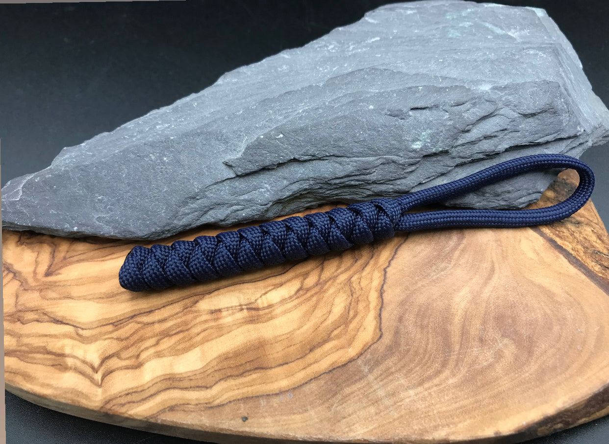Hand made Paracord lanyard in Navy blue colour snake knot design